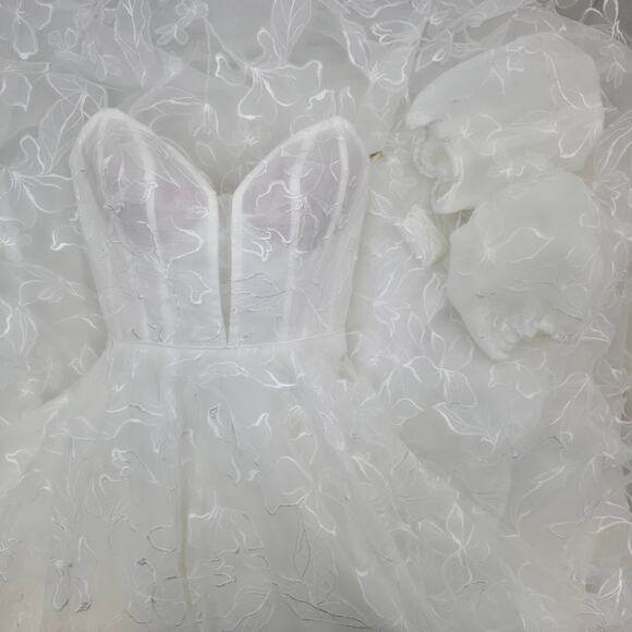 Jenny by Jenny Yoo Emerson Embroidered Tulle Off-The-Shoulder Wedding Gown 0 NWT - Picture 12 of 15